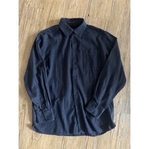 Coastal Classic Axist Women's Size Large Black Stripes Long Sleeve Button Up#59